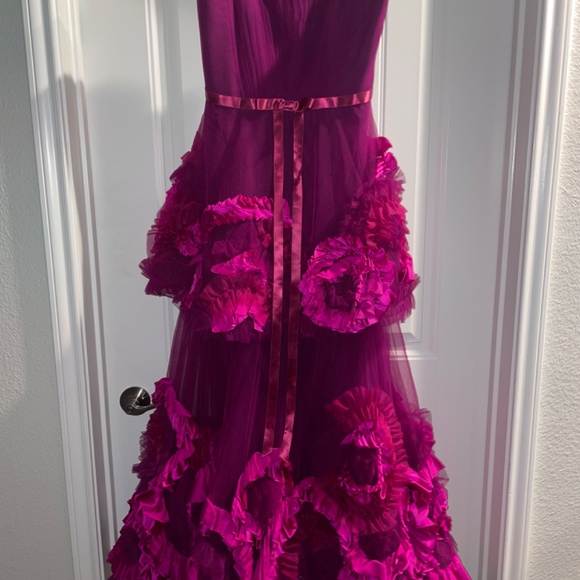 Marchesa Notte Evening Gown Fuchsia - Picture 3 of 3